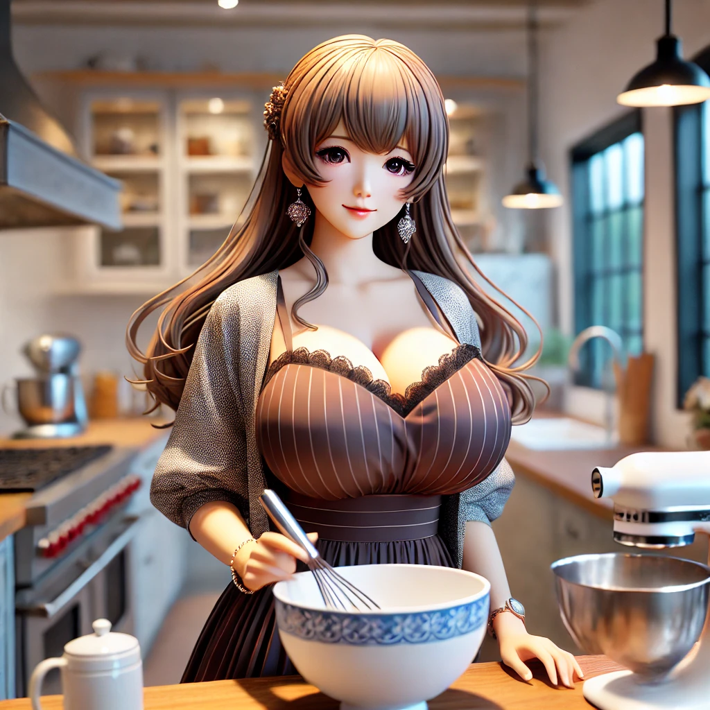 Homemaker Waifu - AI-generated anime waifu art