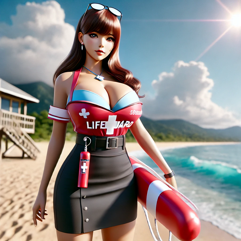 Lifeguard Waifu - AI-generated anime waifu art